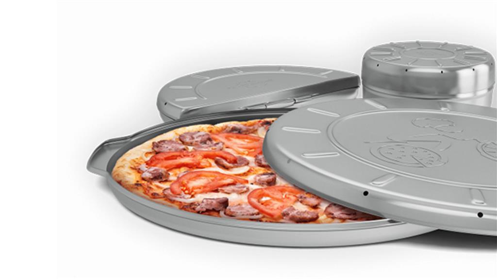 Arriva il contenitore per pizza in alluminio, riutilizzabile